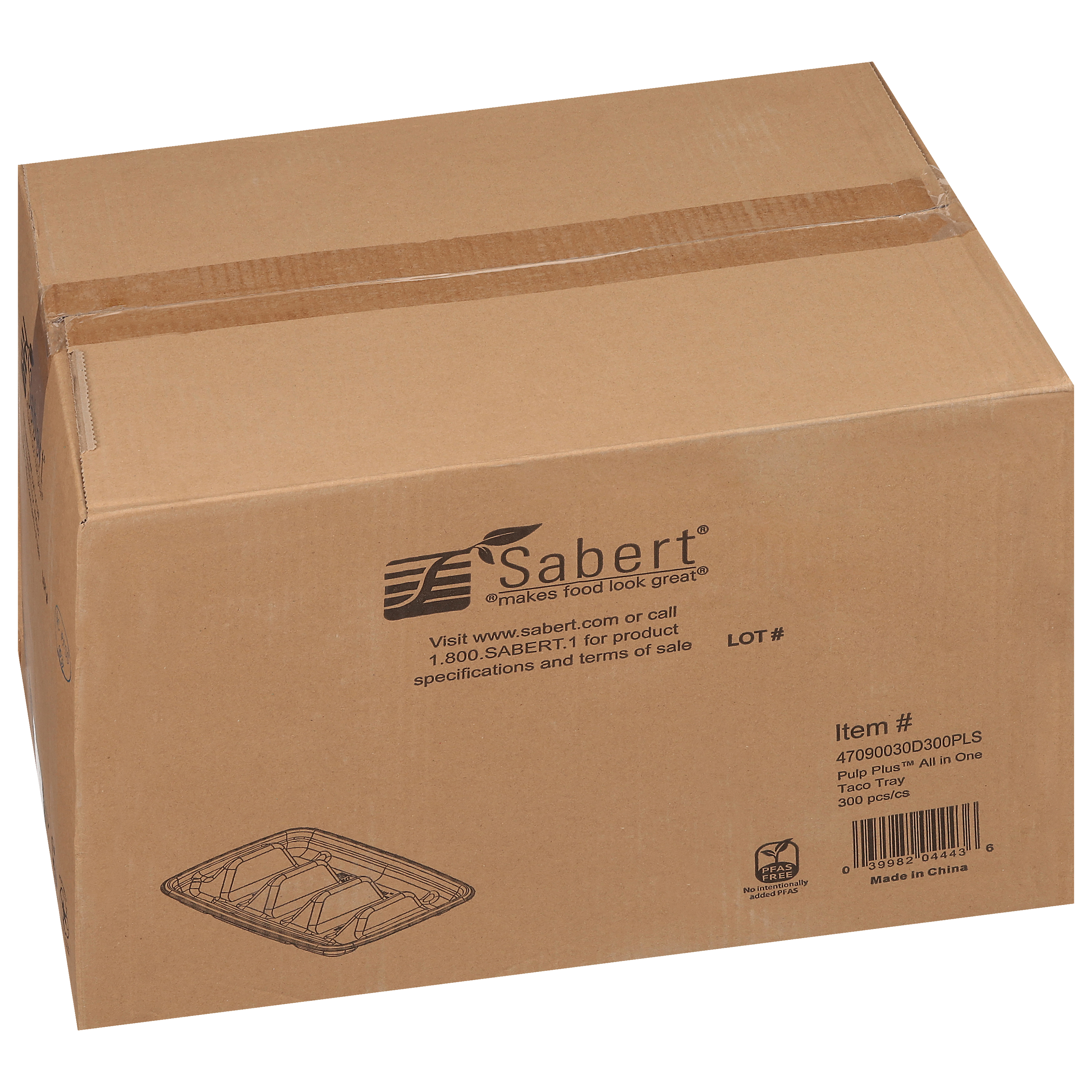 47090030D300PLS PULP TACO TRAY 300/CS