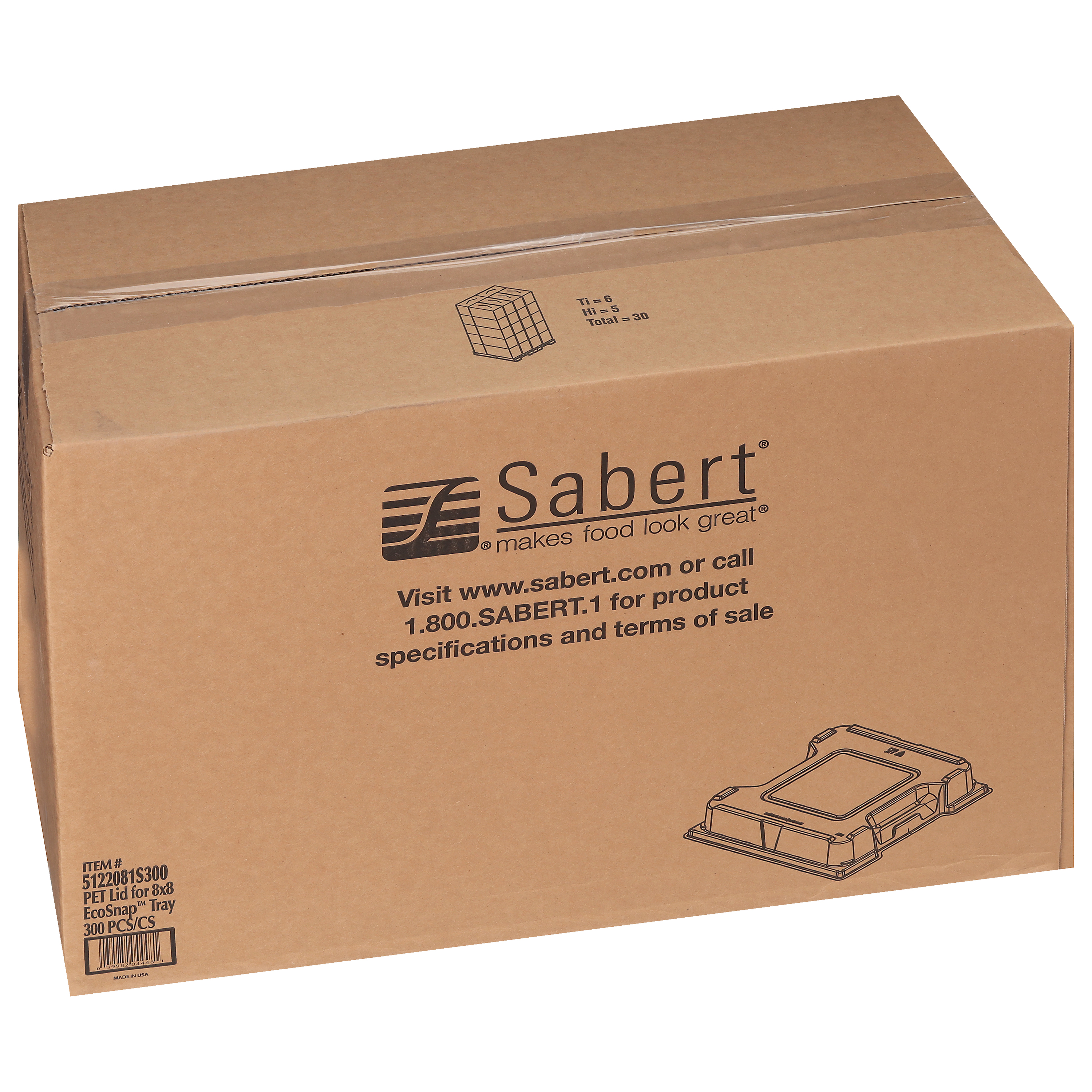 5122081S300 CLR PET LID F/8x8 ECO SNAP CONT 300/CS