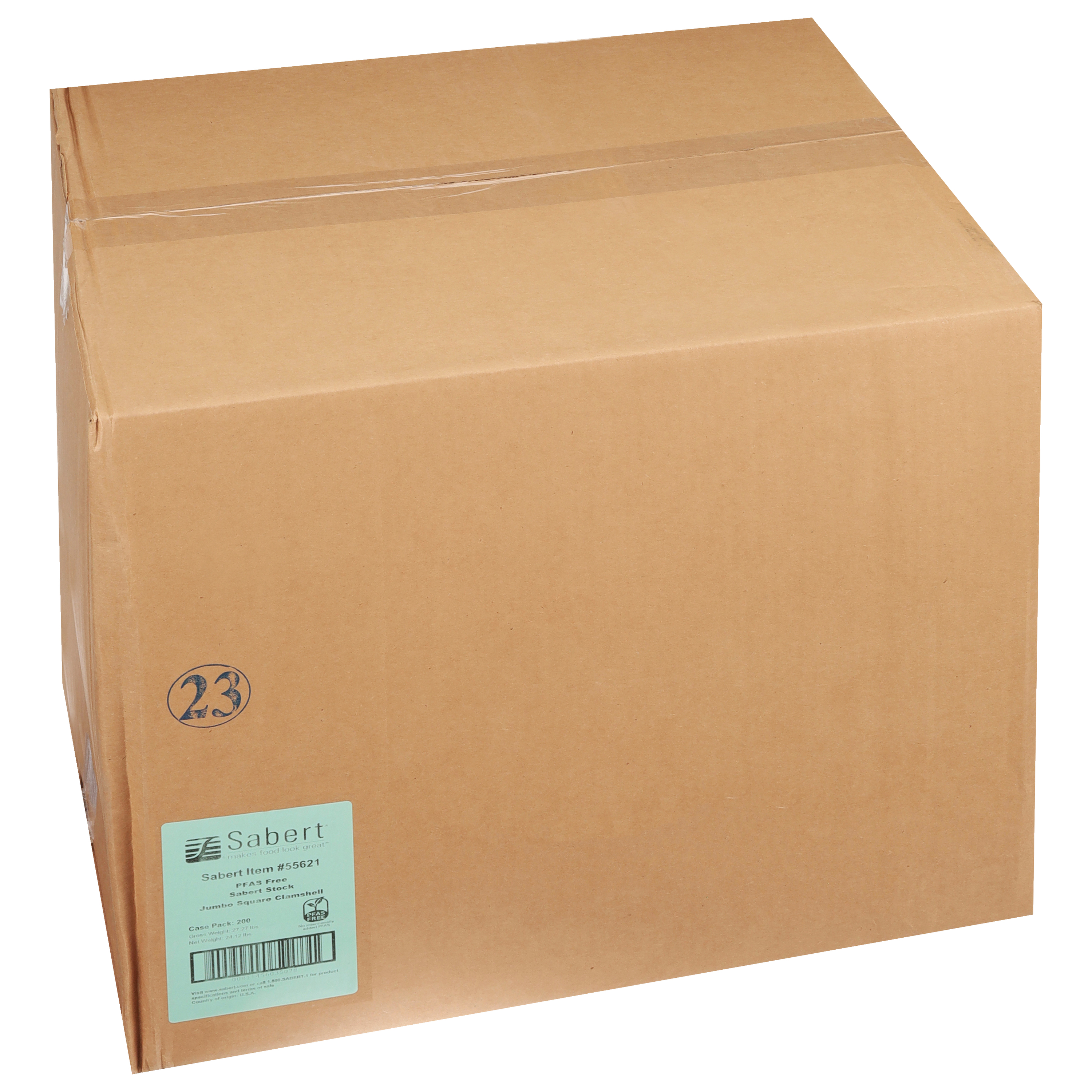 55621 KRAFT JUMBO SQ CLAMSHELL 9x9x3 200/CS