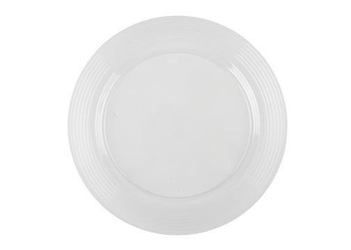 Clear 6" Round Plate with Clear Decorative Rings