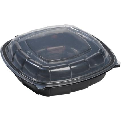 Deluxe Dual Color 9" x 9" High Dome Square Hinged Container