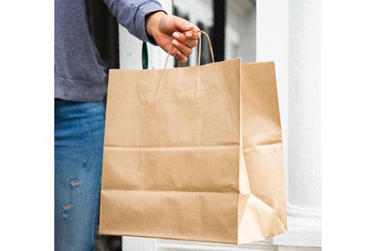 Kraft 14" Sealed Paper Delivery Bag