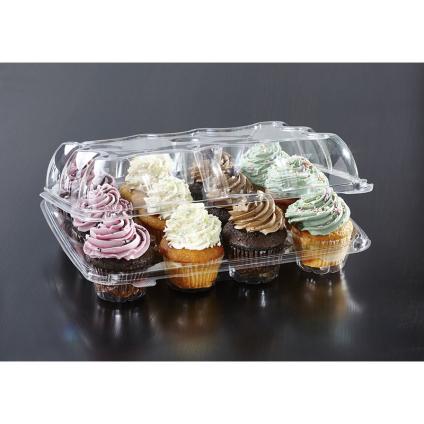 Clear Hinged 12 Count 2.5" Cupcake Container