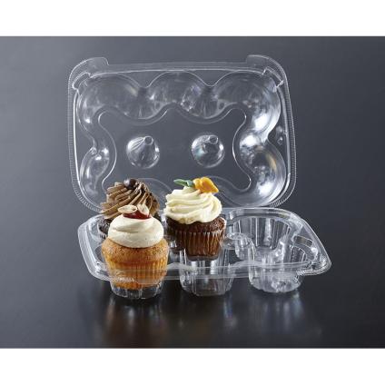 Clear Hinged 6 Count 2.5" Cupcake Container