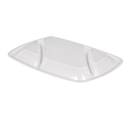 Clear Dome Lid for 35 oz. Three-Compartment Medium Rectangle Container