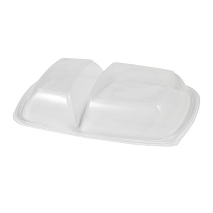 Clear High Dome Lid for 43 oz. Two-Compartment Medium Rectangle Container