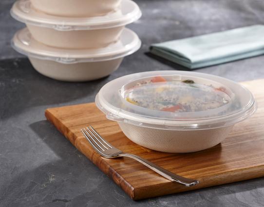 Clear PP Lid for 24, 32, 48 oz. Round Pulp Bowls