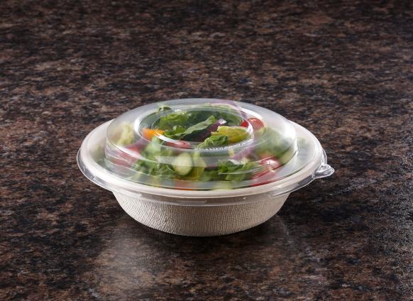 Clear PET High Dome Lid for 24,32,48 oz Round Pulp Bowls