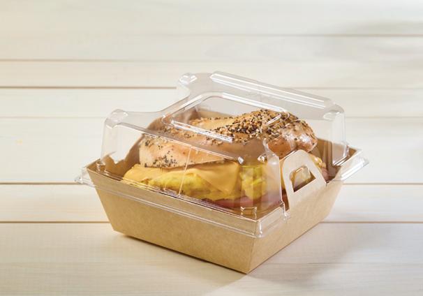 Clear PET Lid for Kraft 6” x 6” EcoSnap™ Square Container