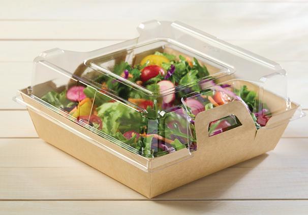 Clear PET Lid for Kraft 8” x 8” EcoSnap™ Square Container