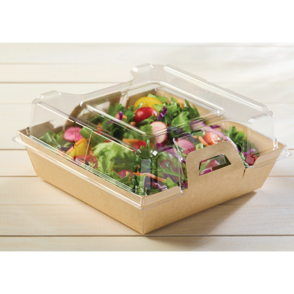 Clear PET Lid for Kraft 8” x 8” EcoSnap™ Square Container