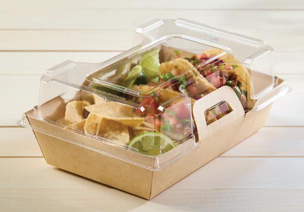 Clear PET Lid for Kraft 6” x 9” EcoSnap™ Rectangle Container