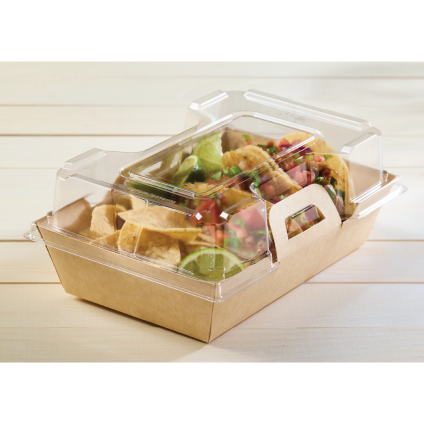 Clear PET Lid for Kraft 6” x 9” EcoSnap™ Rectangle Container
