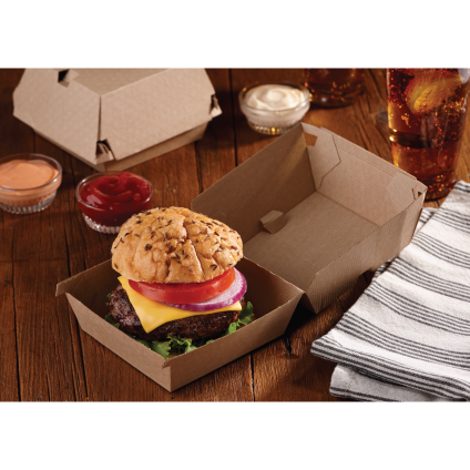 Kraft Small Square Fluted Clamshell