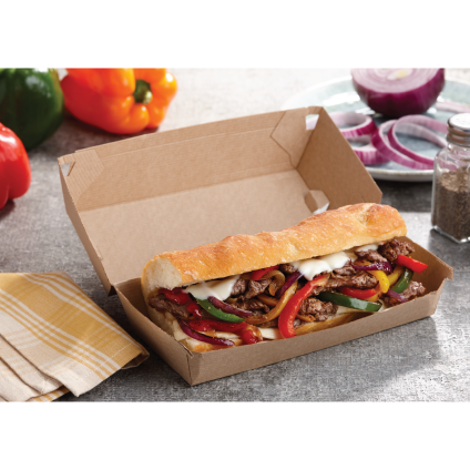 Kraft Small Rectangle Fluted Clamshell