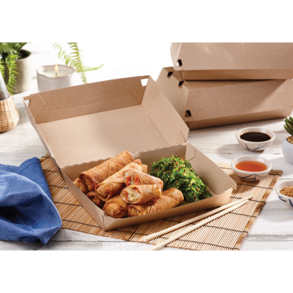 Kraft Medium Rectangle Fluted Clamshell