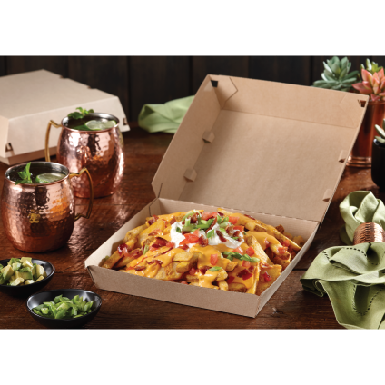 Kraft Jumbo Square Fluted Clamshell