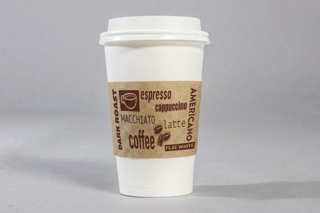 Stock Printed Paperboard Clutch® (fits 10, 12 , 16, 20 oz. cups)