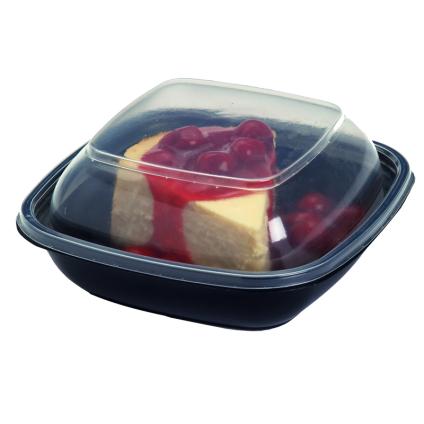 Clear High Dome Lid for 16, 24 oz. Small Square Containers