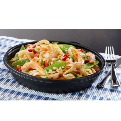 Black 32 oz. Large Round Container