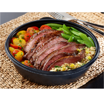 Black 48 oz. Large Round Container