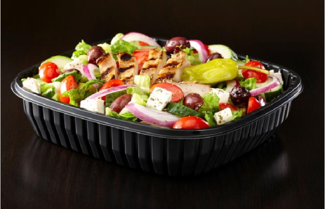 Black 52 oz. Square Ribbed Container