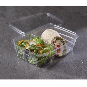 Clear 36 oz. Two-Compartment Large Snack Box (20-16 oz.)