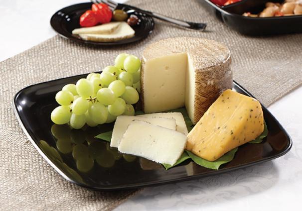 Black PP 14" Mozaïk® Square Platter with Clear Dome Lid