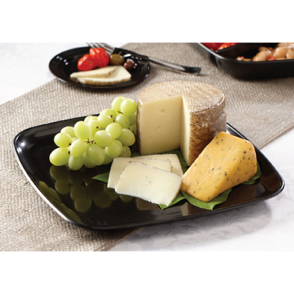 Black PP 14" Mozaïk® Square Platter with Clear Dome Lid