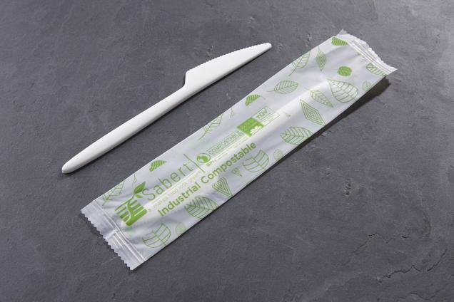 Wrapped White Compostable Knife