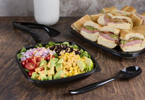Black 48 oz. Large Square Bowl