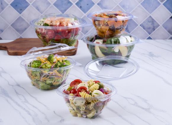 Clear 24 oz. Round Hinged Bowl