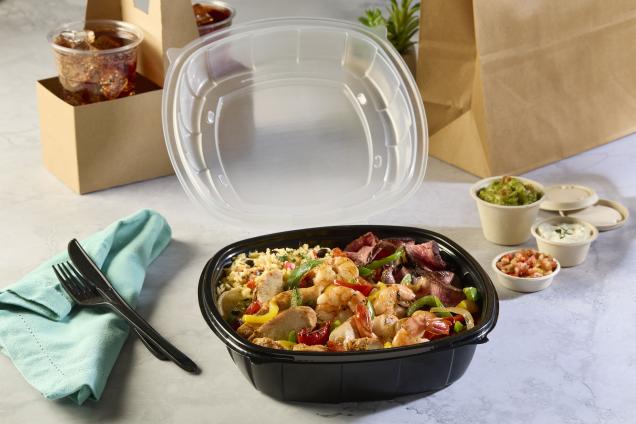 Deluxe Dual Color 10” x 10” High Dome Hinged Square Container