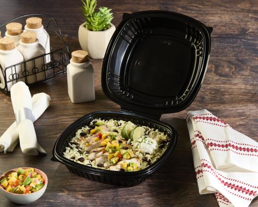 Classic Black 9” x 9” Hinged Square Container