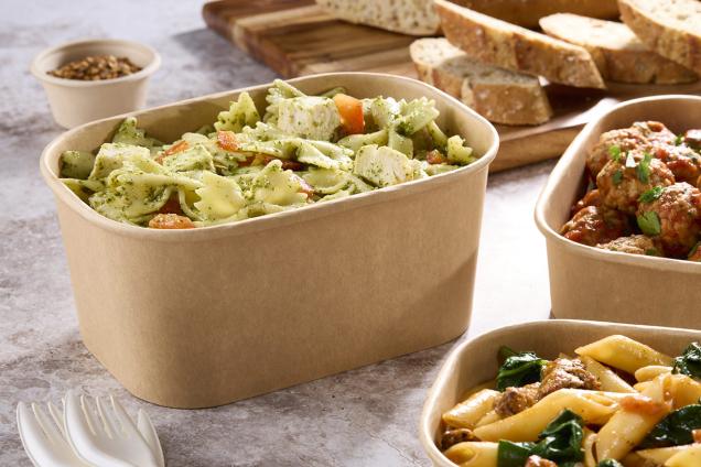 Kraft 32 oz. Paper Rectangle Bowl