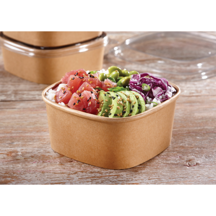 Kraft 16 oz. Paper Square Bowl