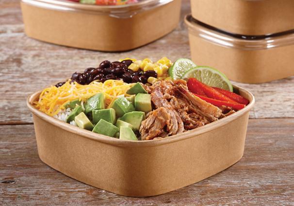 Kraft 24 oz. Paper Square Bowl