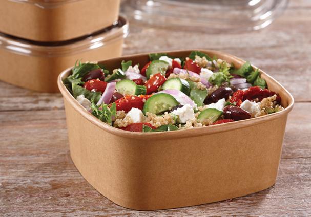 Recyclable PE Lined Square Paper Bowl