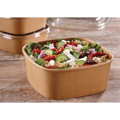 Recyclable PE Lined Square Paper Bowl