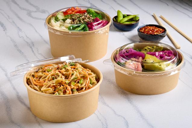 PET Lid for 16, 24, 32 oz Round Paper Bowls