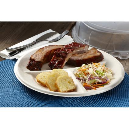 Pulp 10.25" Three-Compartment Round Plate