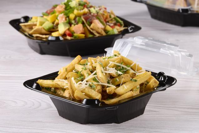 Black PP Twist & Crispy™ 6"x6" Square Container