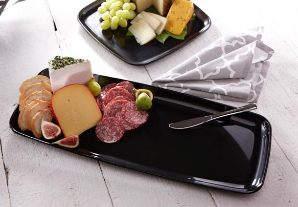 Black PP 9" x 22" Mozaïk® Rectangle Platter