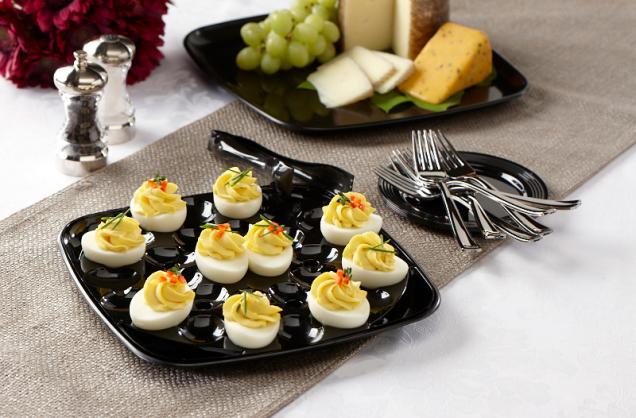 Black Mozaïk® Deviled Egg Insert for 10.7" Square Platters (30 eggs)