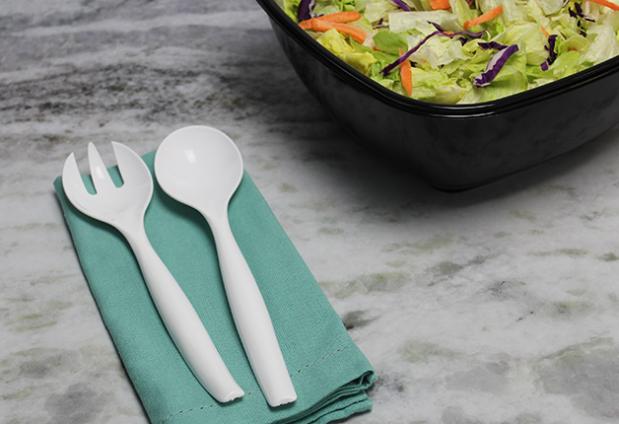 White PP 10" Serving Fork
