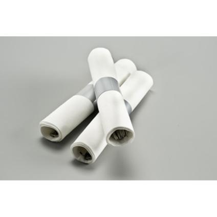 Rolled Cutlery Kit: Silver Look Fork and Knife in a High Quality Napkin, Sealed with Silver Band