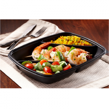 Sabert 169572B450 2-Compartment Snack Container, (Pack Of 450