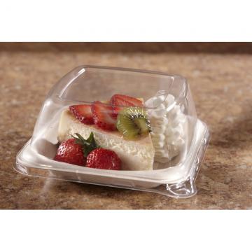 Clear Lid for Black and Pulp Small Sandwich Container | Sabert