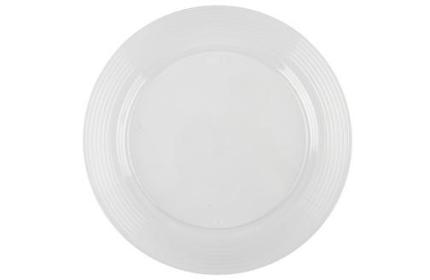 10.25" Clear Round Plate with Clear Decorative Rings
