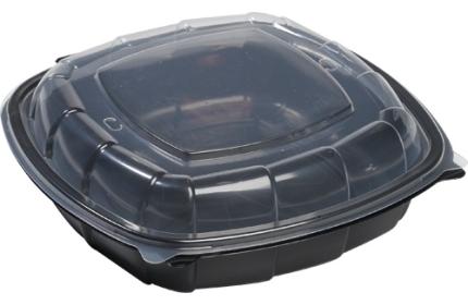 Deluxe Dual Color 9" x 9" High Dome Square Hinged Container